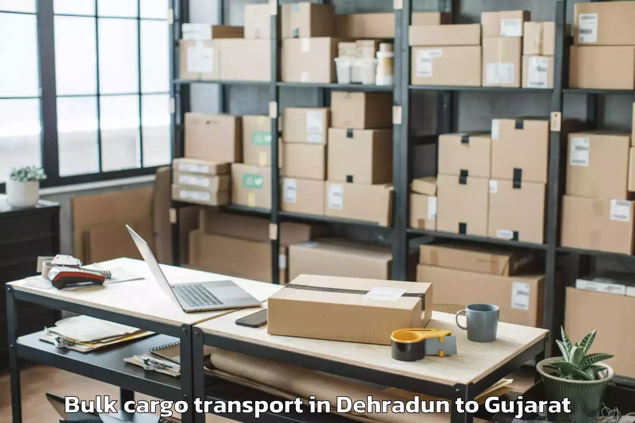 Affordable Dehradun to Jhagadia Bulk Cargo Transport